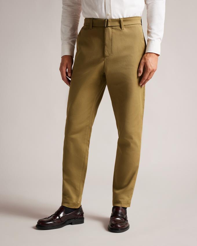 Pantalon Ted Baker Belted Straight Leg Marron Homme | JRM-29619992